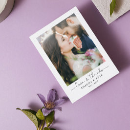 Love & 感謝してい 2 Photo Script結婚's Thank You サンキューカード