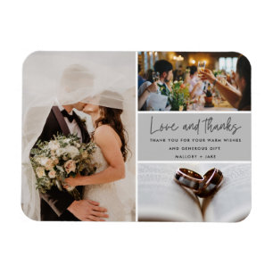 Love 感謝してい 3 Photo結婚's Thank You マグネット