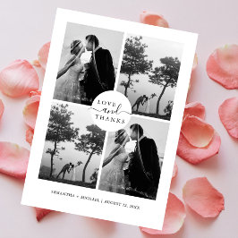 Love & 感謝してい 4エレガント Photo Collage結婚s サンキューカード