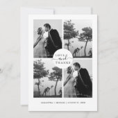 Love & 感謝してい 4エレガント Photo Collage結婚s サンキューカード (正面)