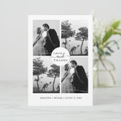 Love & 感謝してい 4エレガント Photo Collage結婚s サンキューカード (スタンド正面)