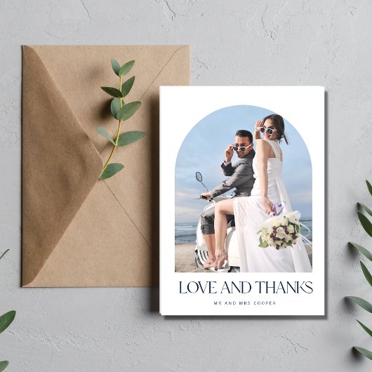 Love 感謝してい Arch Photo結婚's Thank You サンキューカード