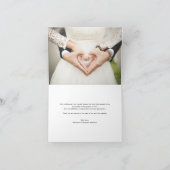 Love & 感謝してい Chic Script Photo's 結婚 Thank You ノートカード (内部)