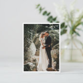 Love 感謝してい Elegant Wedding Photo Thank You ポストカード (スタンド正面)