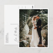 Love 感謝してい Elegant Wedding Photo Thank You ポストカード (正面/裏面)