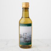 Love & 感謝してい Emerald Greenの写真結婚ミニ ワインラベル (正面)