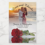 Love & 感謝してい Photo & Red Roseのミ結婚ニ ワインラベル (シングルラベル)