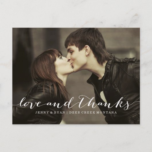 LOVE & 感謝してい SCRIPT 1の結婚THANK YOU POST CARD ポストカード (正面)