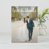 Love & 感謝してい Script 2写真QRコー結婚ド サンキューカード (スタンド正面)