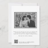 Love & 感謝してい Script 2写真QRコー結婚ド サンキューカード (裏面)