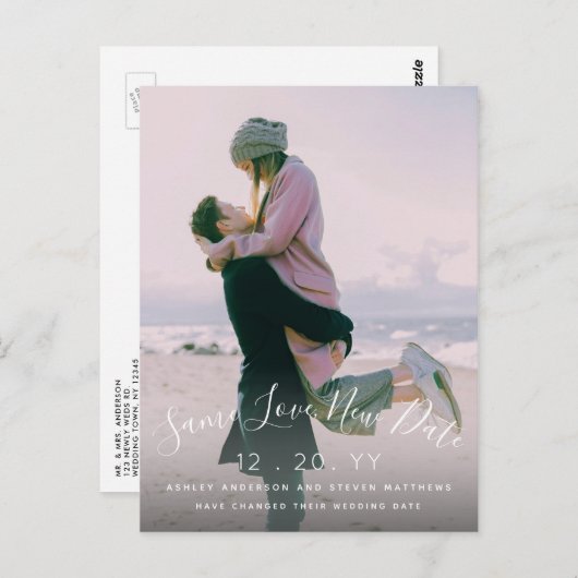Love 救 New Date Script写真の結婚延期 ポストカード (正面/裏面)