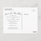 Love 救 New Date Script写真の結婚延期 ポストカード (裏面)