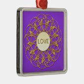 LOVE 書 in Lace幾何金ゴールドデザイン メタルオーナメント (右)