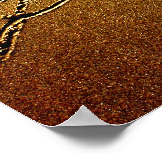 Love 書 in the Sand Poster ポスター (角)