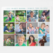 LOVE 最高の for GRAMONA 12家族写真コラージュ フリースブランケット (正面(横))