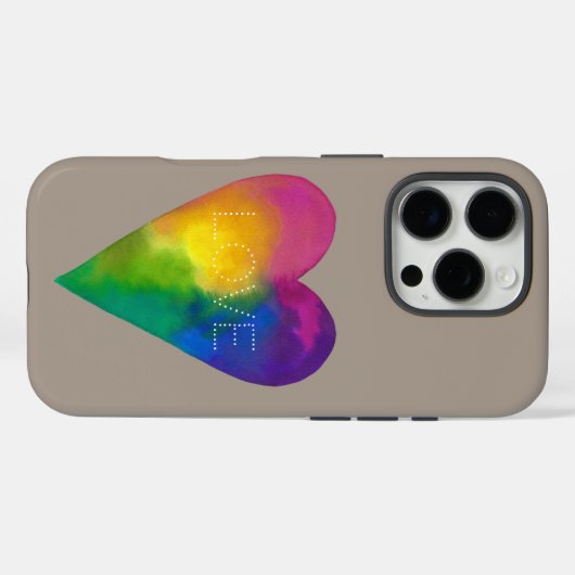 "LOVE"水彩ハート Case-Mate iPhoneケース (裏面 (横))