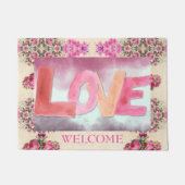 Love：水彩表現 ドアマット (正面)