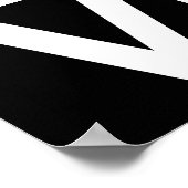 LOVE、白黒、赤のスケッチハート ポスター (角)