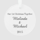 LOVE – 私たちの最初の一緒結婚-'の – 記念日 オーナメント (裏面)