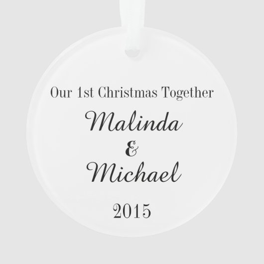 LOVE – 私たちの最初の一緒結婚-'の – 記念日 オーナメント (裏面)