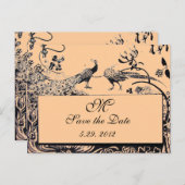 LOVE 結婚 BIRDS MONOGRAM白黒ピンク ポストカード (正面/裏面)