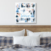 LOVE 結婚 FOREVERフォトコラージュカスタムカラー キャンバスプリント (インサイチュ (寝室))