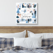 LOVE 結婚 FOREVERフォトコラージュカスタムカラー キャンバスプリント (インサイチュ (寝室))