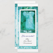 LOVE 結婚 PEACOCK MONOGRAMティール(緑がかった色)ホワイトプログラム (正面/裏面)