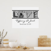 Love:自然結婚のポスター（名前と日付） ポスター (キッチン)