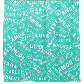 LOVE – 言語 – 数々のカスタマイズ可能国際的 シャワーカーテン (正面)