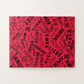 LOVE – 言語 – 数々のカスタマイズ可能国際的 ジグソーパズル (横)