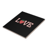 LOVE - 赤と黒のタイル タイル (側面)