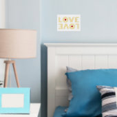 "LOVE"逆さまな言葉と赤いハート 箔ポスター (インサイチュ (寝室))