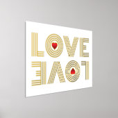 "LOVE"逆さまな言葉と赤いハート 箔ポスター (レイダウン)