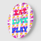 Love 食べ 遊ハートハクナマタタカラー.png ラージ壁時計 (傾斜)