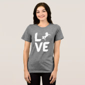 LOVE 馬 立ち上がる 女性用シャツ - 大胆な馬好きデザイン トライブレンドＴシャツ (正面全面)