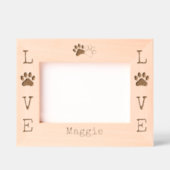 LOVE 魅力的 Dog Paw Print モダン レーザー彫刻フレーム (正面)