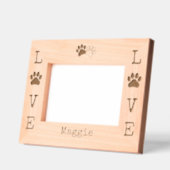 LOVE 魅力的 Dog Paw Print モダン レーザー彫刻フレーム (左)