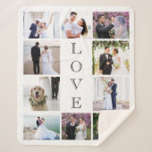 Love 10 Photo Collage Newlywed 結婚's シェルパブランケット (正面)