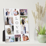 Love 10 Photo Collage Newlywed 結婚's フォトプラーク<br><div class="desc">結婚式の日、婚約、ハネムーン、ブライダルパーティ、グルメ、家族など10の写真コラージュとタイポグラフィの中書半の「愛」を特徴とする新婚のためのフォトコラージュプラークエレガント。</div>