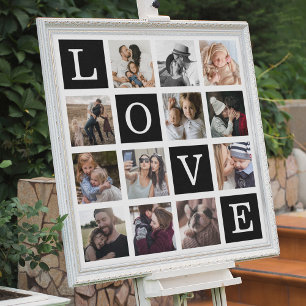 Love 12モダン Photo Collageポスター ポスター