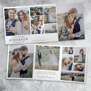 Love & 14感謝してい Photo Collageの結婚Keepsake 三つ折りカード