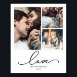 Love 16x20 3フォトコラージュ ポスター<br><div class="desc">この写真ポスターは黒い台本に「愛」という言葉の上書に3枚の写真をモダン掲載している。家名と年は以下に表示される。</div>