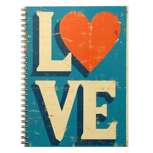LOVE 1960s-Inspired Graphics ノートブック (正面)