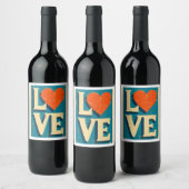 LOVE 1960s-Inspired Graphics ワインラベル (ボトル)