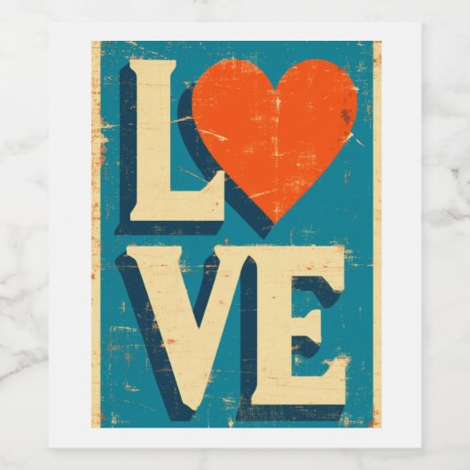 LOVE 1960s-Inspired Graphics ワインラベル (シングルラベル)