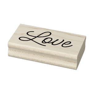 LOVE 1"x2.5"ゴム印/ニャースクリプト ラバースタンプ