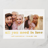 LOVE 2フォトバレンタインデー 箔招待状 (正面)