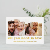 LOVE 2フォトバレンタインデー 箔招待状 (立ち正面)