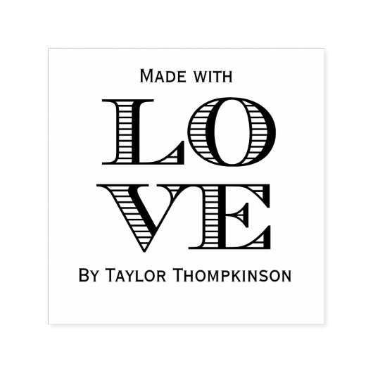 LOVE 2x2ブロックタイポグラフィ- Made With Love セルフインキングスタンプ (デザイン)